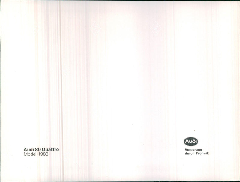1983 Audi 80 Quattro - Vintage Photograph