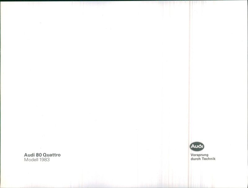 1983 Audi 80 Quattro - Vintage Photograph