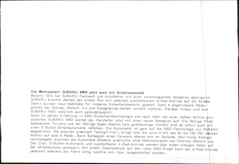 1970 Subaru 4WD - Vintage Photograph