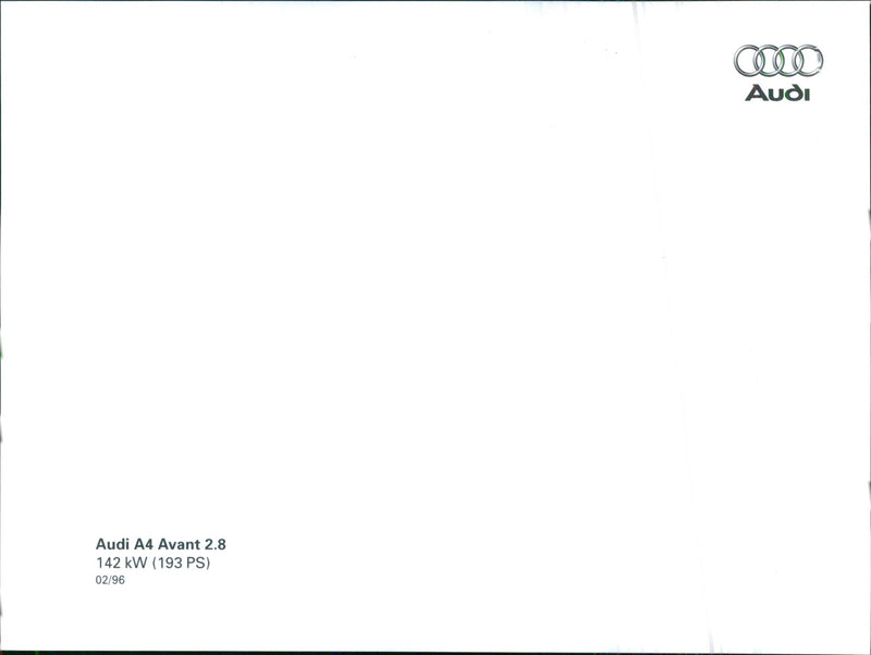 1996 Audi A4 Avant 2.8 - Vintage Photograph