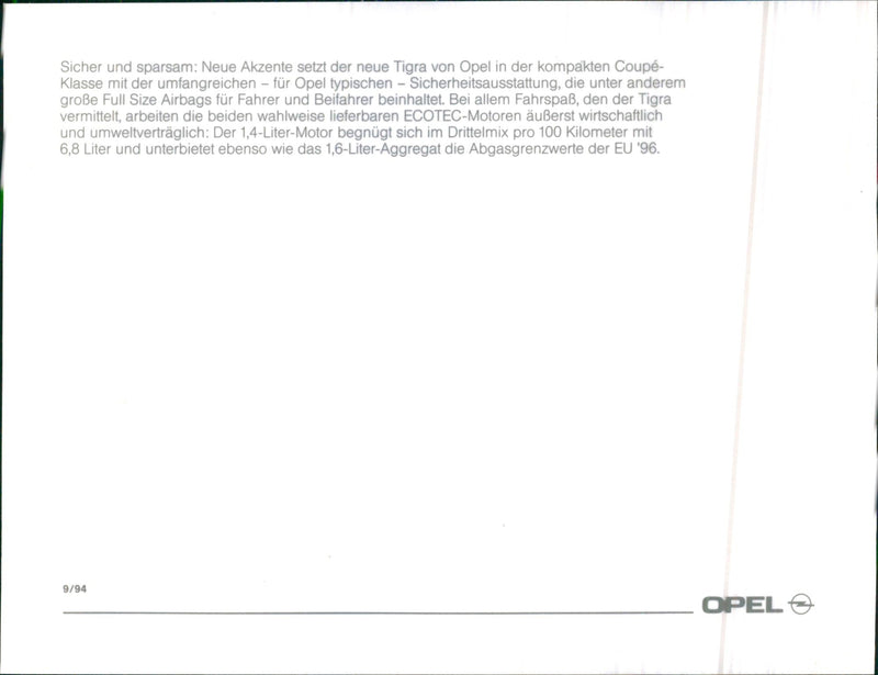 1994 Opel Tigra - Vintage Photograph