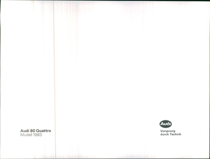 1983 Audi 80 Quattro - Vintage Photograph