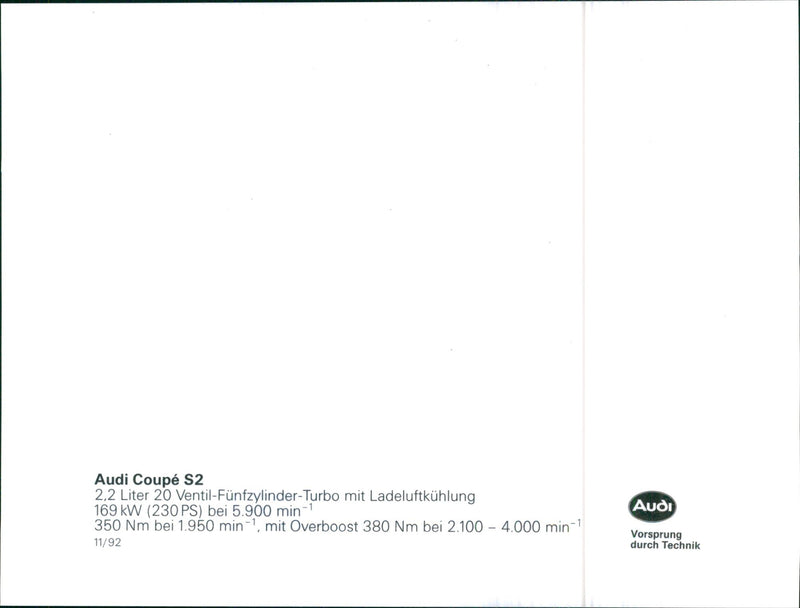 Audi Coupe S2 - Vintage Photograph