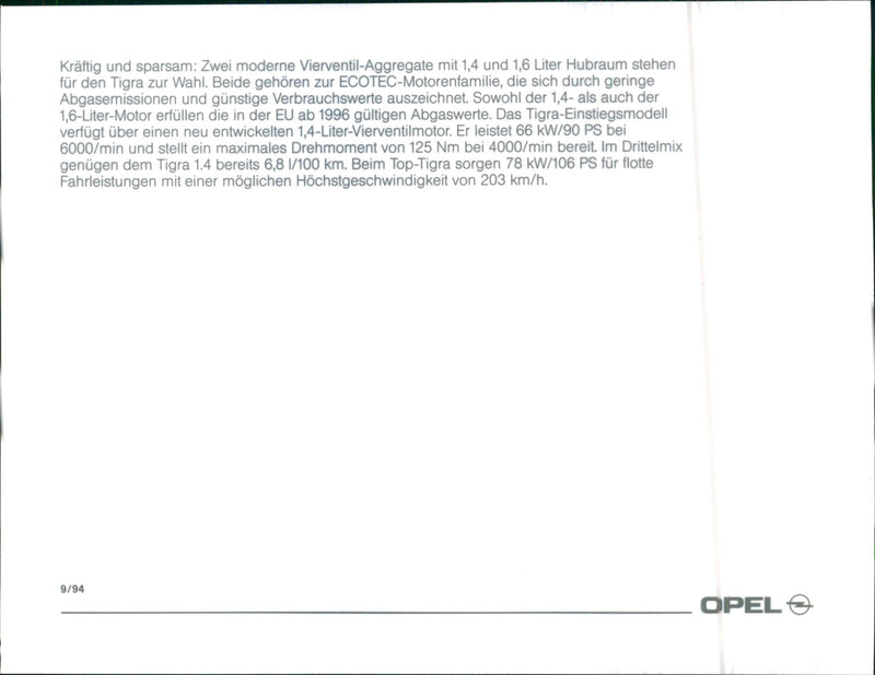 1994 Opel Tigra - Vintage Photograph