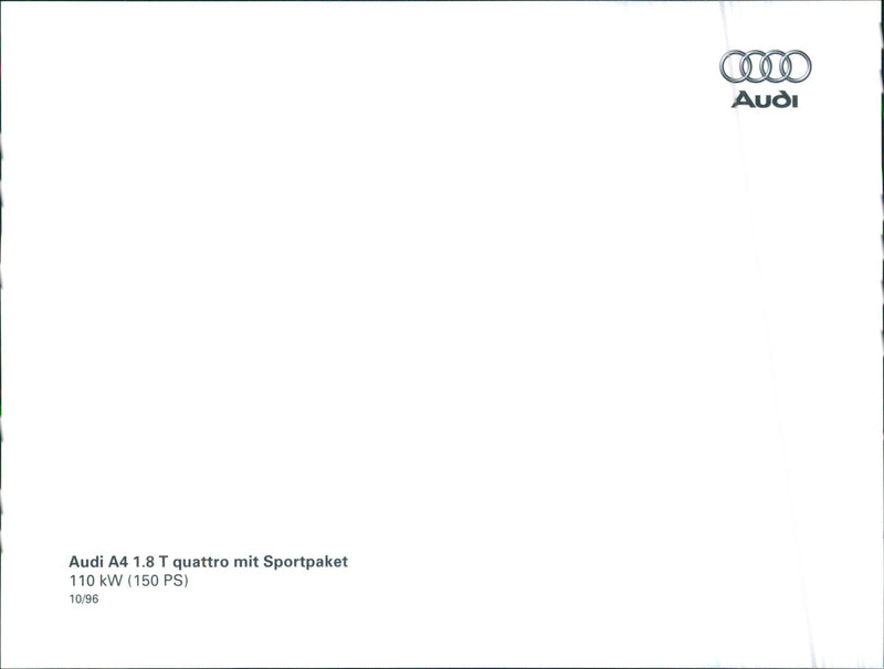 1996 Audi A4 1.8 T Quattro - Vintage Photograph