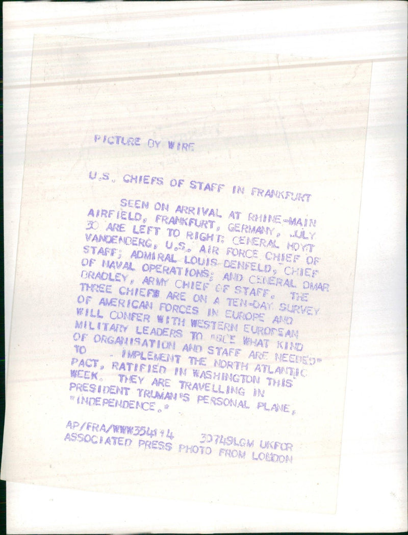 U.S. Chiefs of Staff in Frankfurt - Vintage Photograph