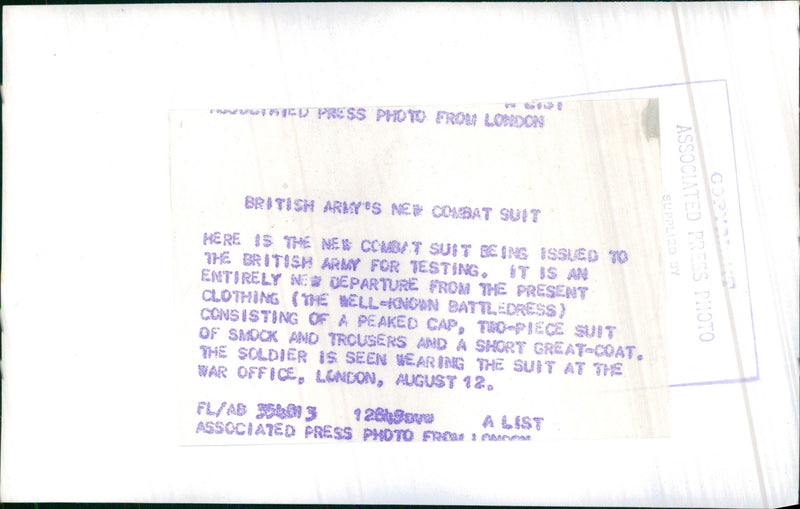 British army's new combat suit - Vintage Photograph