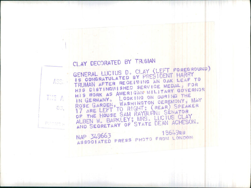 Lucius D. Clay and Harry Truman - Vintage Photograph