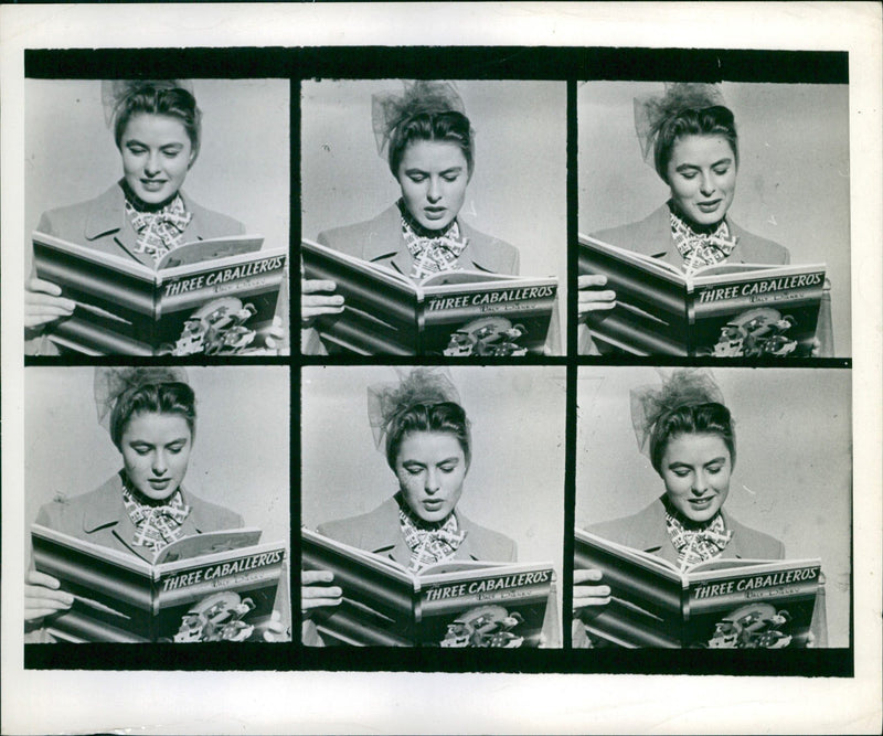 Ingrid Bergman reading - Vintage Photograph