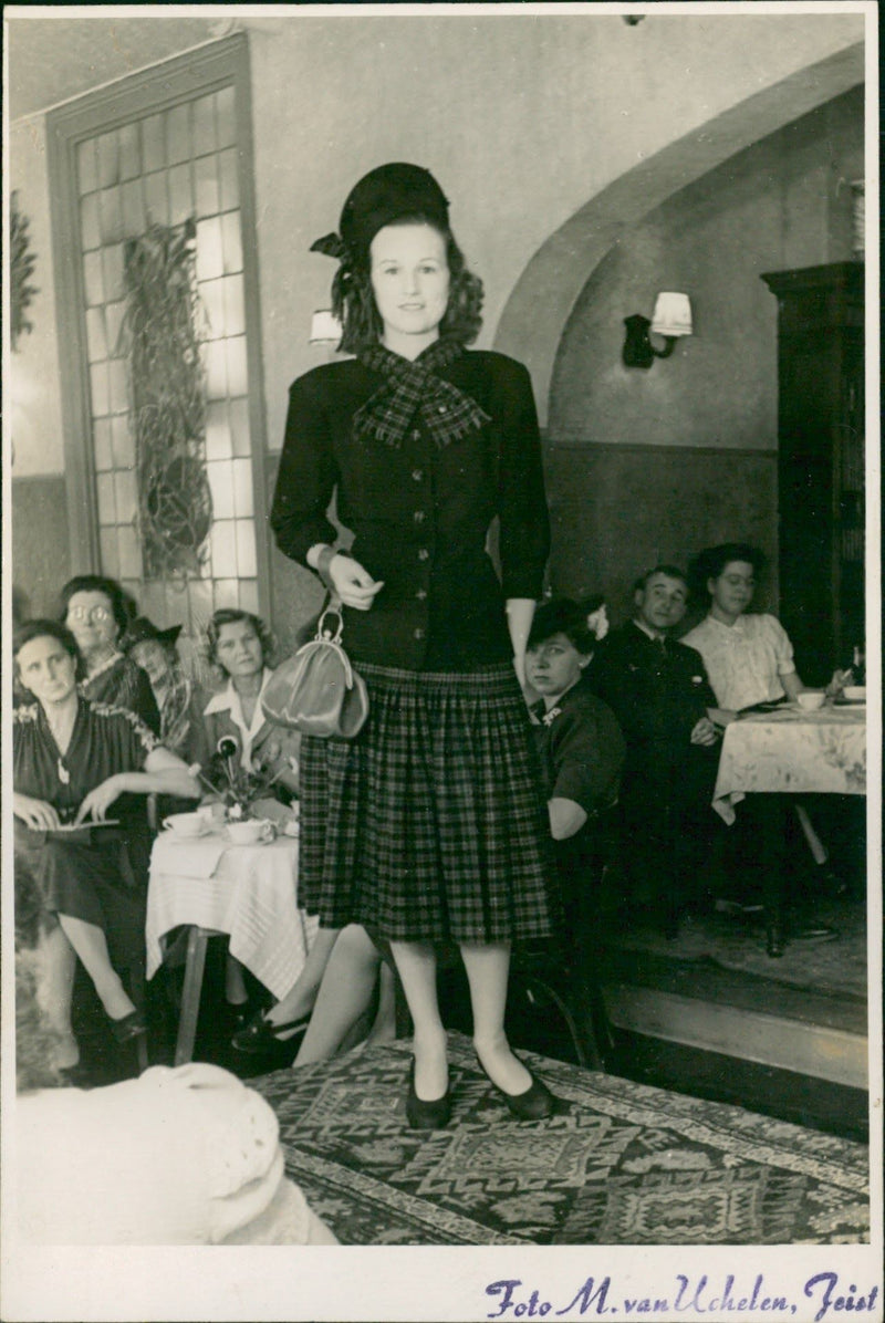 Young model posing with fashionable clothes - Vintage Photograph