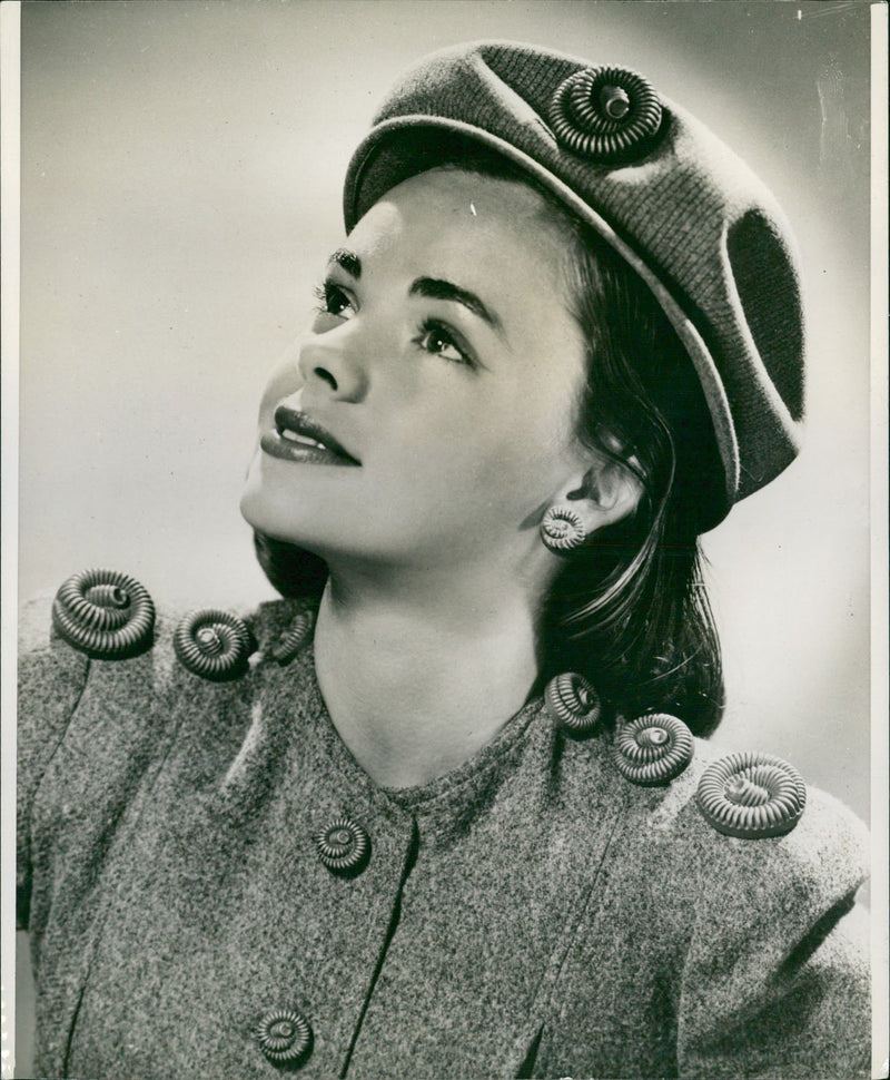 Fashion model in jacket and matching hat. - Vintage Photograph