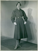 Fashion model in overcoat - Vintage Photograph