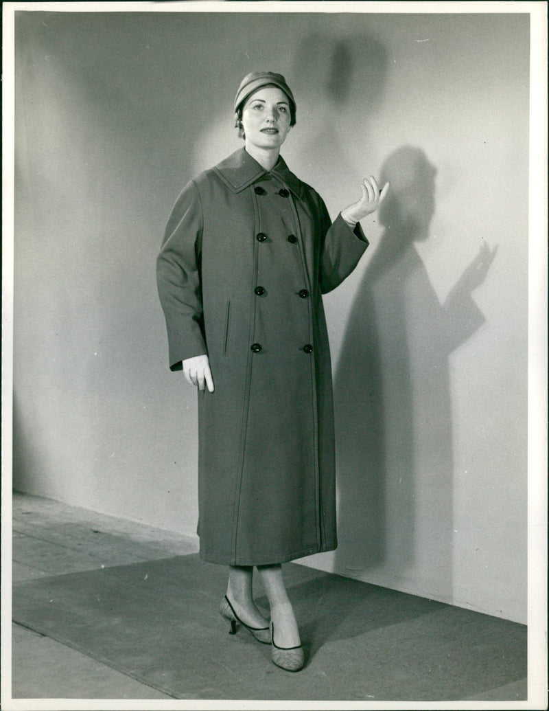Model in fashion overcoat - Vintage Photograph