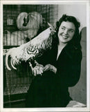 Woman and rooster - Vintage Photograph