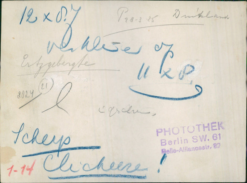 German town during winter in Ertzgebergte - Vintage Photograph