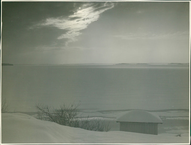 Winter landscape at the sea - Vintage Photograph