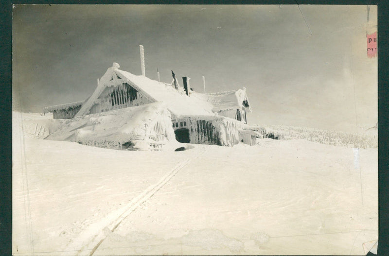 Frozen house in a winter landscape - Vintage Photograph