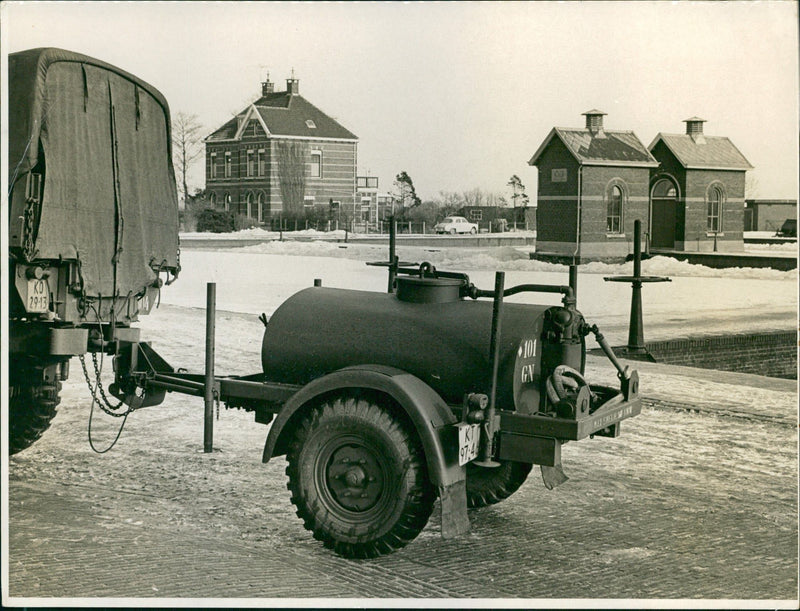 Army truck with a tank trailer - Vintage Photograph