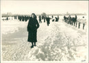 Lady in a winter landscape - Vintage Photograph
