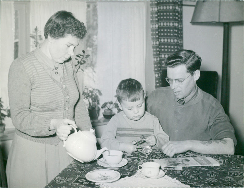 A family having thea - Vintage Photograph