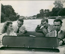 Cruising on the water in the jeep. - Vintage Photograph