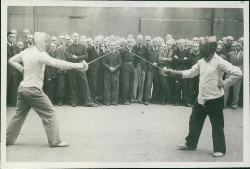 Fencing match - Vintage Photograph