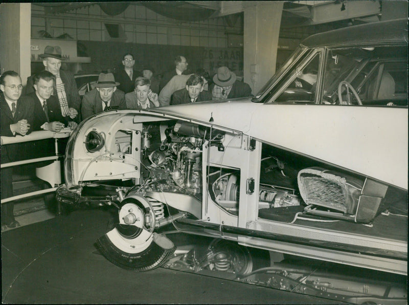 People at a car exhibition - Vintage Photograph