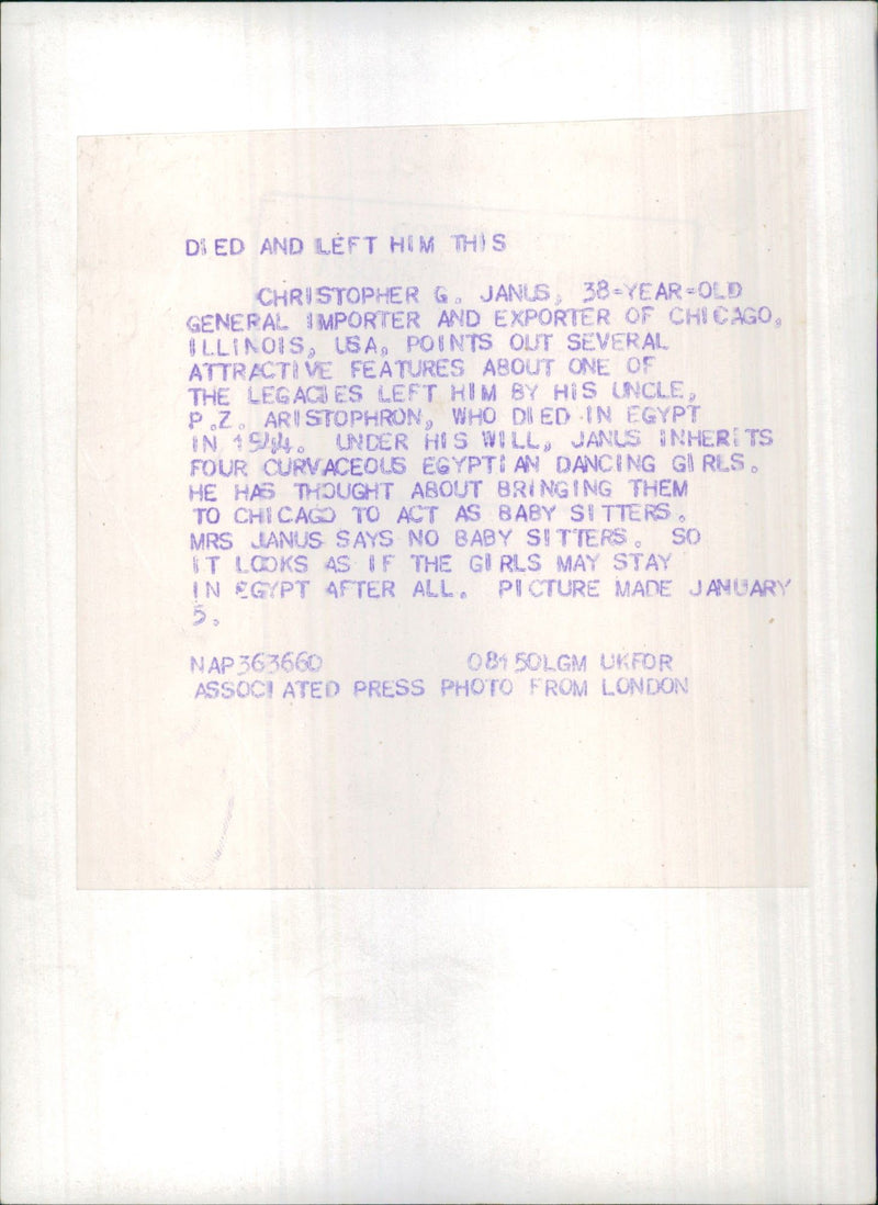 Christopher G. Janus - Vintage Photograph