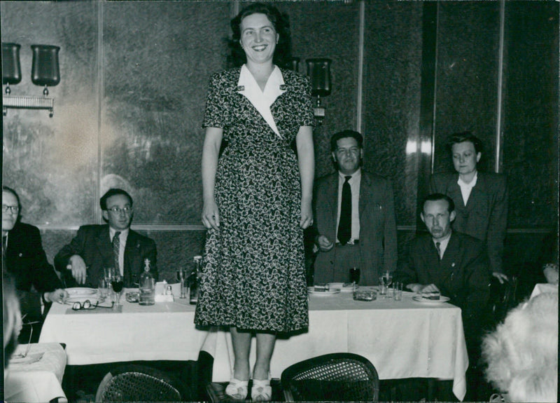 Woman modeling fashion dress - Vintage Photograph