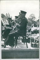 Military music band with instruments - Vintage Photograph