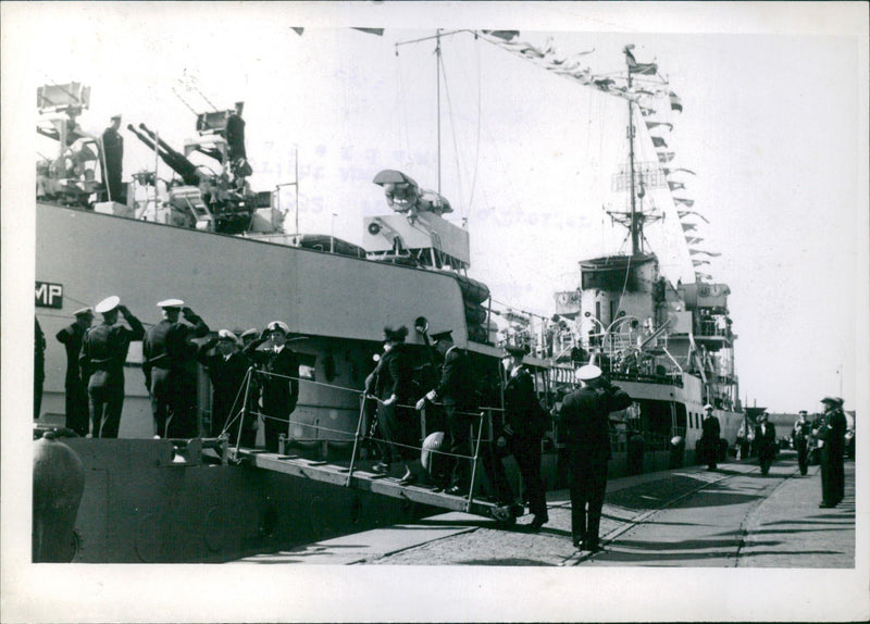 Her Majesty the Queen visiting "Tromp" - Vintage Photograph