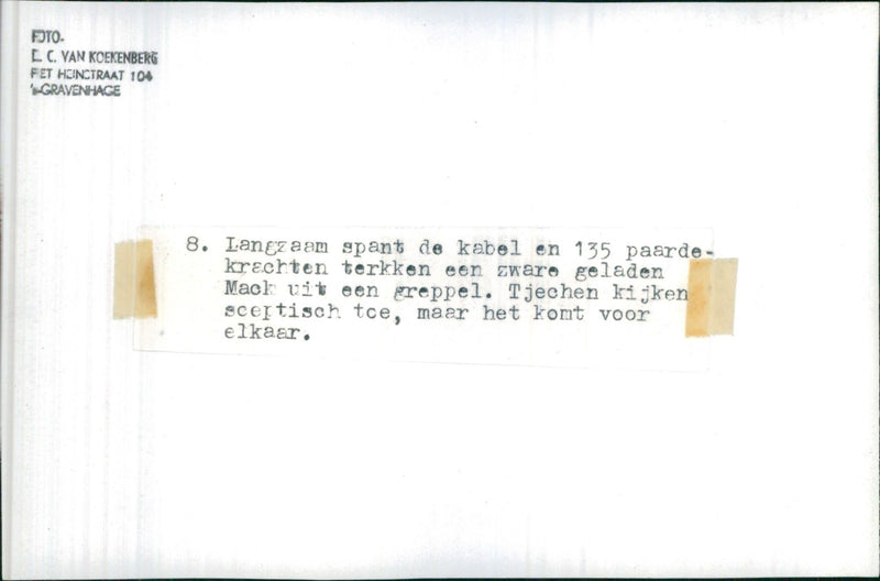 Loaded Mack pulled out of a ditch - Vintage Photograph