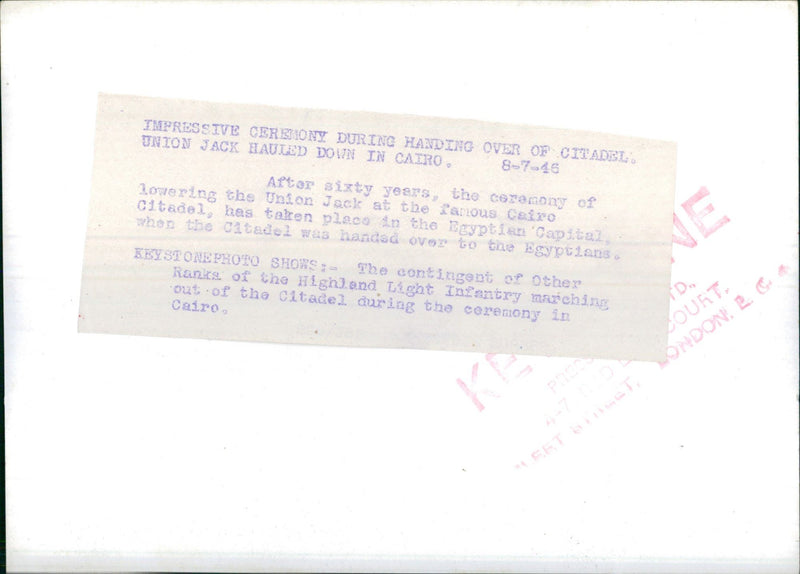 Impressive ceremony during handing over of Citadel - Vintage Photograph