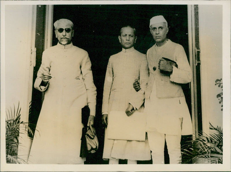 Moulana Abul Kalan Azad, Asaf Ali and Jawaharlal Nehru - Vintage Photograph