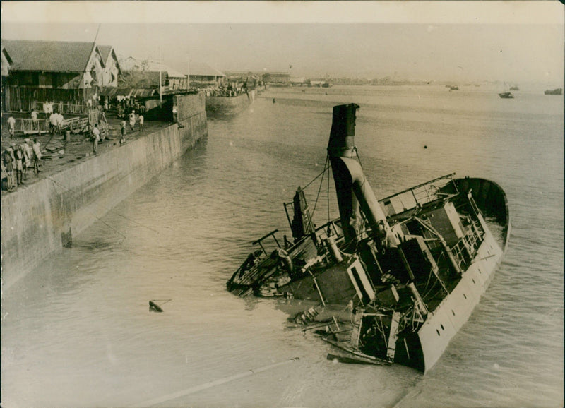 Ships Sunk in Bombay Cyclone - Vintage Photograph