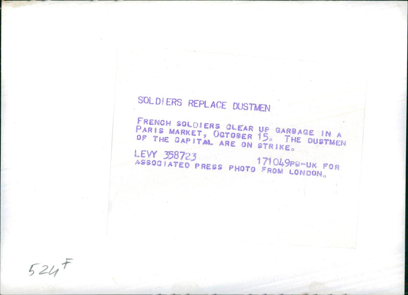 Soldiers Replace Dustmen - Vintage Photograph