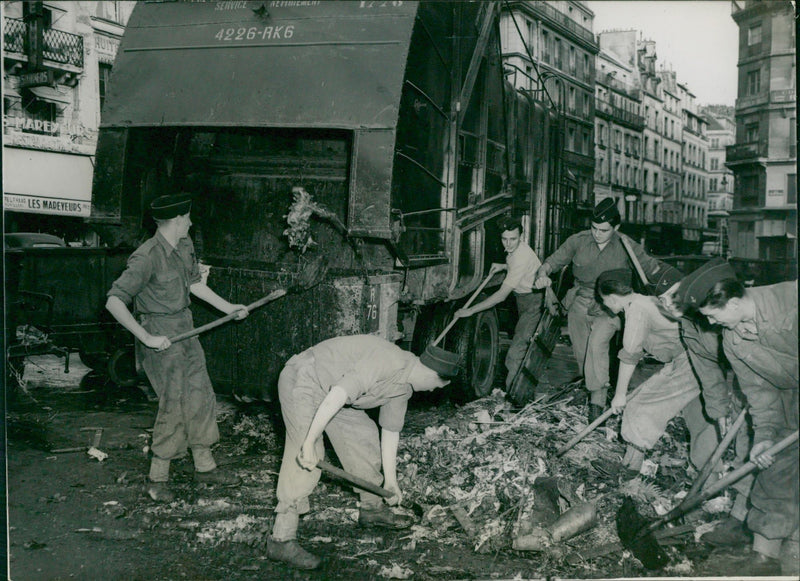 Soldiers Replace Dustmen - Vintage Photograph