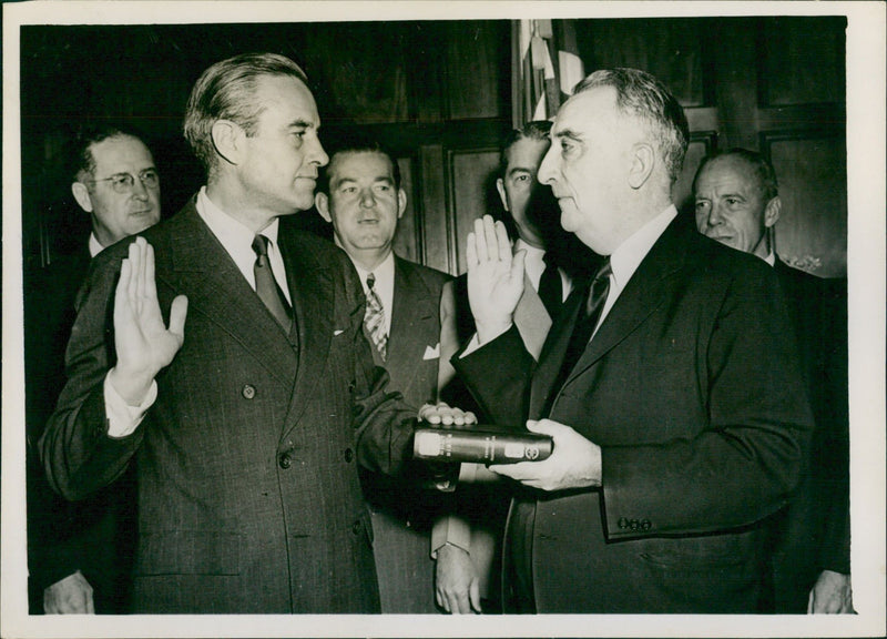 Politician Taking An Oath - Vintage Photograph