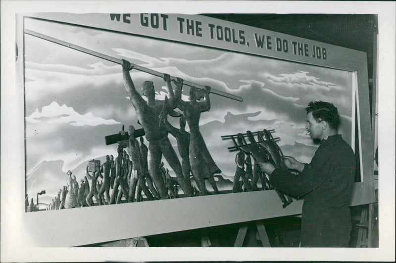 Exhibition promoting the rebuilding of post-war Netherlands - Vintage Photograph