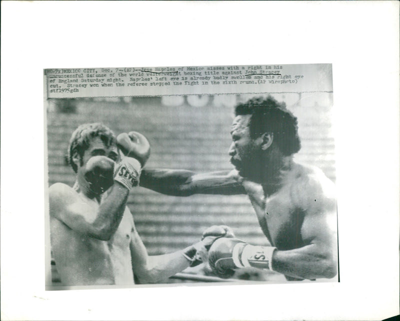 José Angel Napoles and  John Stracey - Vintage Photograph