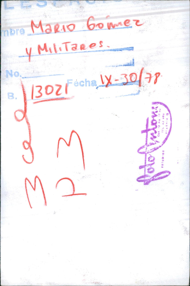 Mario Gómez Ramírez and the Military - Vintage Photograph