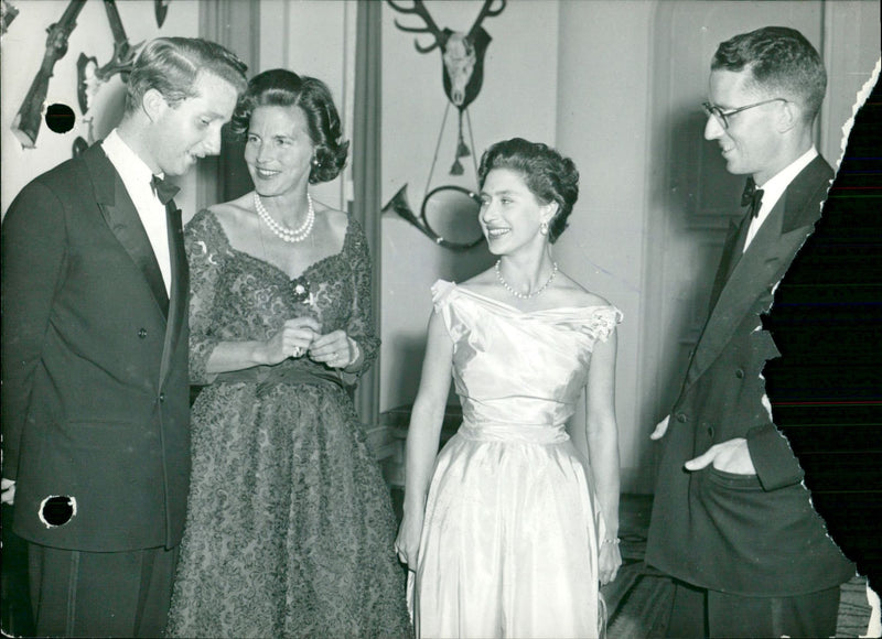 Prince Albert, Princess Lilian, Princess Margaret, and King Baudouin - Vintage Photograph