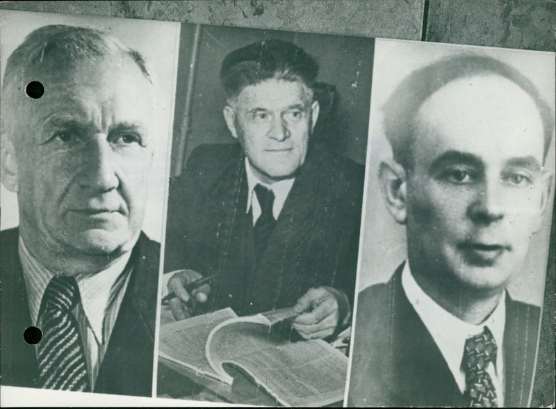 Soviet scientists J Tamm with P.A. Cherenkov and I.M. Frank - Vintage Photograph