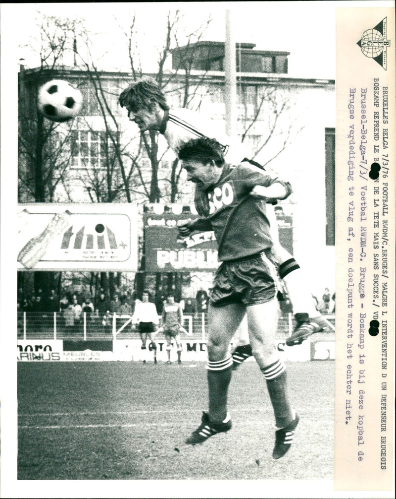 Belgian soccer: RWDM vs Club Brugge - Vintage Photograph