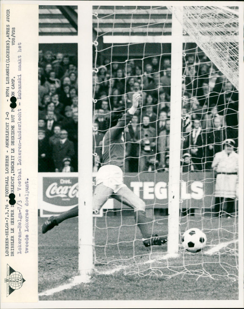 Belgian Soccer: KSC Lokeren vs RSC Anderlecht 2-0 - Vintage Photograph