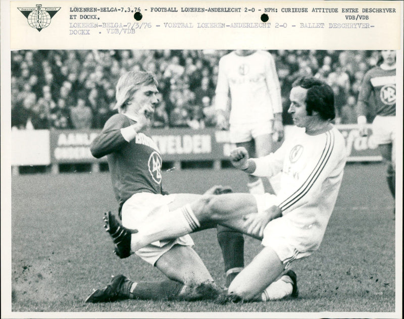 Belgian Soccer: KSC Lokeren vs RSC Anderlecht 2-0 - Vintage Photograph