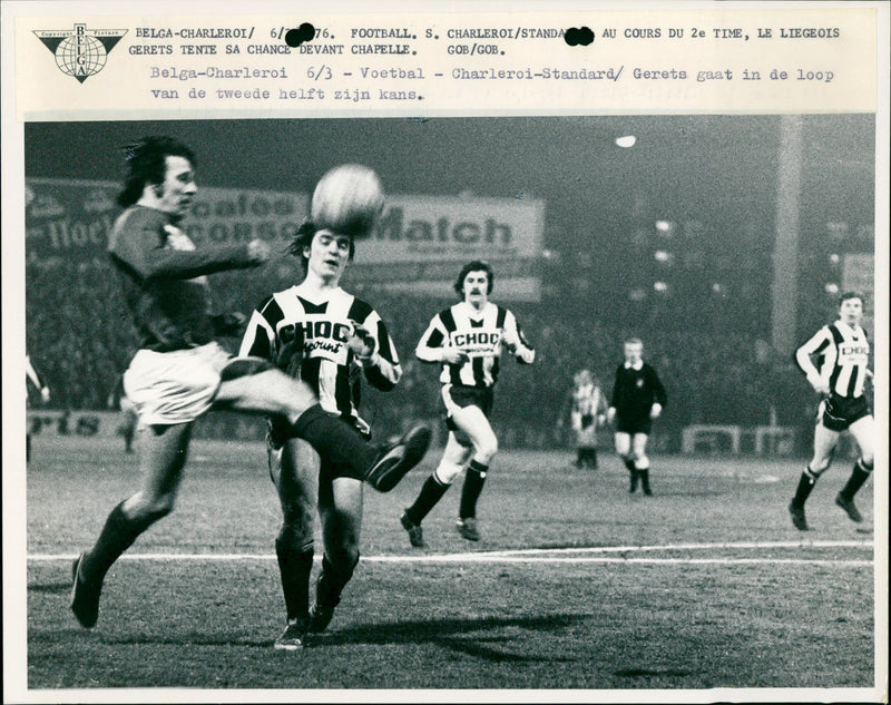 Belgian Soccer: S.C. Charleroi vs Standard Liege - Vintage Photograph