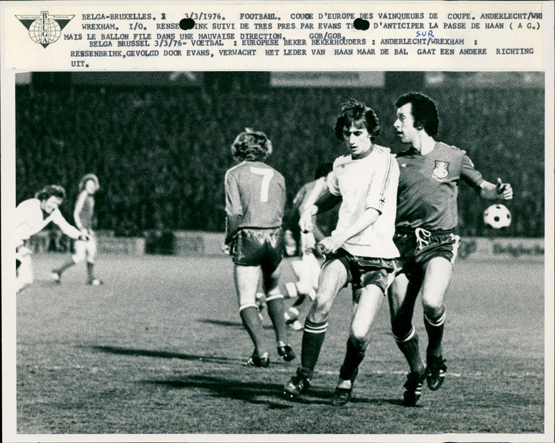 European Cup winners cup Quarter finals: Anderlecht - Wrexham 1-0 - Vintage Photograph