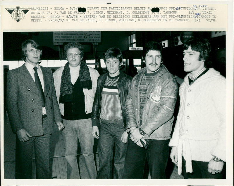 Olympic Judo test tournament contestants leave to Vienna - Vintage Photograph