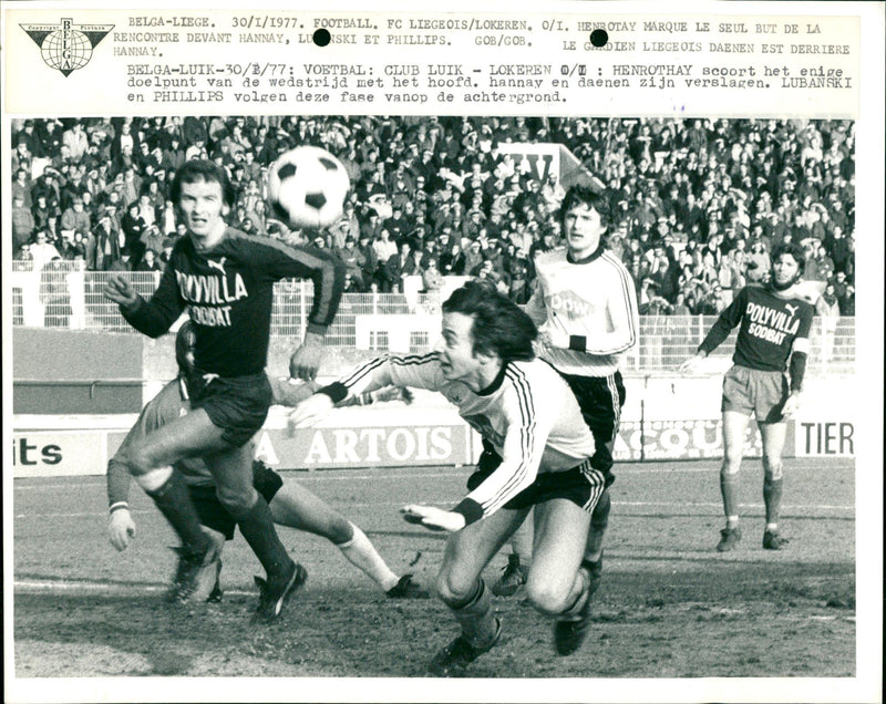 Football match: FC Luik vs. Lokeren - Vintage Photograph